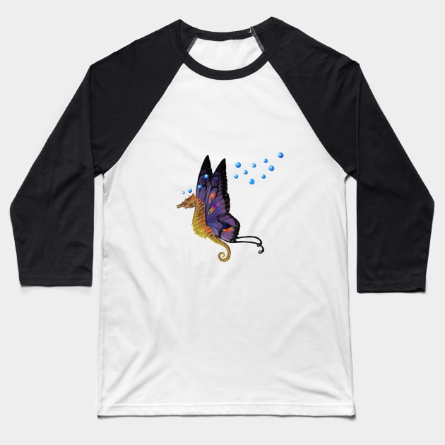 butterfly seahorse Baseball T-Shirt by wolfmanjaq